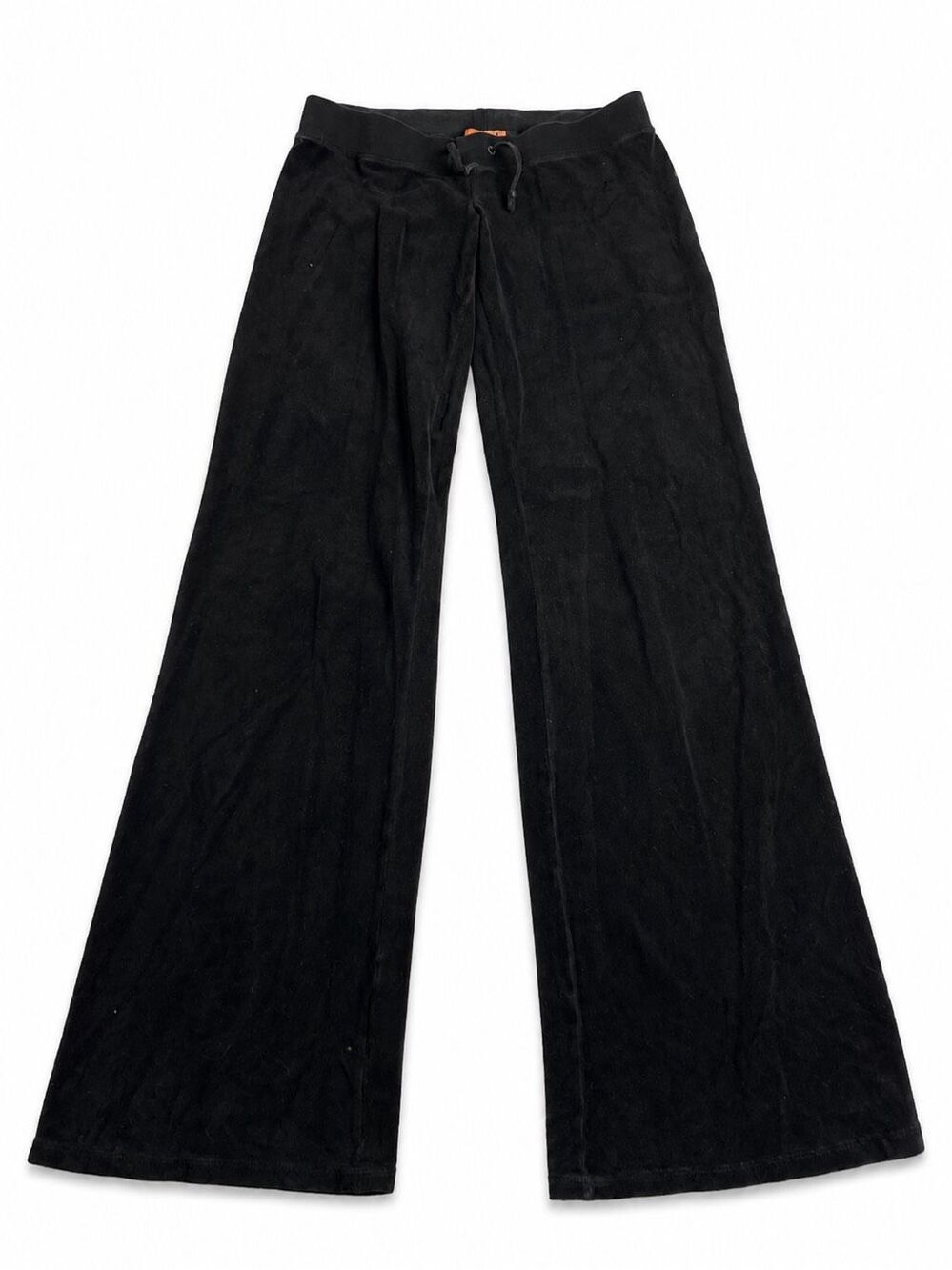 Juicy Couture Vintage Y2K Black Velour Heart Flare Track Pants Size Small